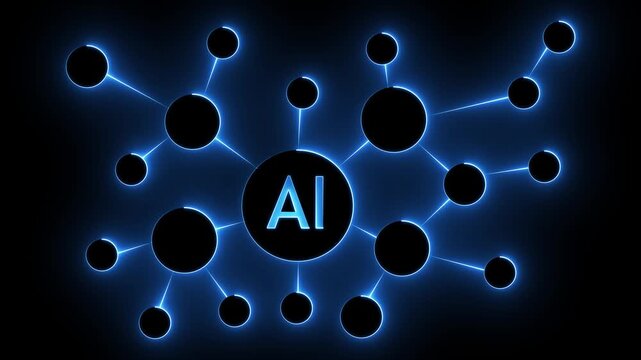 Ai tools or neon box. Multi function for Agentic AI technology motion background. Multi agent AI systems, Automate daily Tasks Smart AI solutions improve efficiency, Automate repetitive work.4k video.