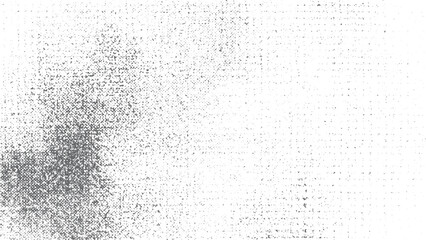 Vector halftone texture with subtle splatter effect and black dust overlay. Abstract halftone dotted background with particle explosion and grunge texture. 