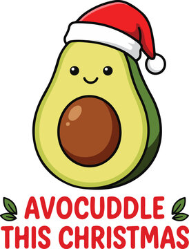 avocuddle this christmas. creative christmas vector design