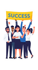 Fototapeta premium Empowered Team Celebrating Achievement: A Collective Triumph Displaying Success and Unity