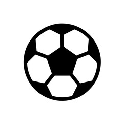 Soccer Ball Icon in Minimal Style: Simple vector soccer ball symbol with black and white pattern. Perfect for sports branding, apps, and athletic design concepts.