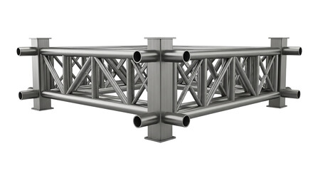 Metal truss structure, isolated on transparent background
