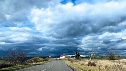 storm clouds over the road