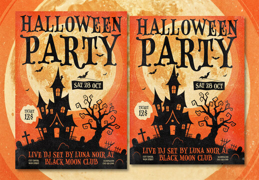 Halloween Moonrise Poster Template