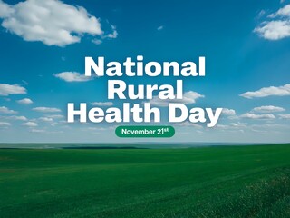 Celebrating national rural health day with a vast green field under a bright blue sky