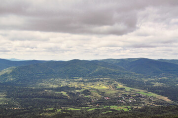 Fototapeta premium beautiful mountain landscape in the Bieszczady National Park; Bieszczady Mountains beauty in nature
