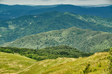 Fototapeta premium beautiful mountain landscape in the Bieszczady National Park; Bieszczady Mountains beauty in nature