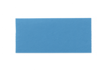 Blue rectangle paper providing empty space for text, solid color card shape with texture on transparent background