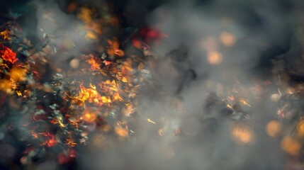 Fototapeta premium Blurred bokeh floral background light leak overlay. Soft flower bloom aesthetic. Vintage watercolor design for wedding cards, invitations. Spring or summer photo. Elegant minimalist radiography