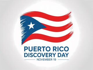 Artistic puerto rico flag design celebrating discovery day on november 19th