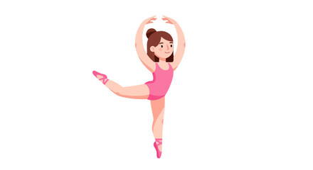 Graceful Dancer Performing Ballet in a Pink Outfit on Solid Black Background