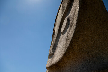 Palindo megalith, from unknown prehistoric megalithic cultures, is located in the Bada Valley,...