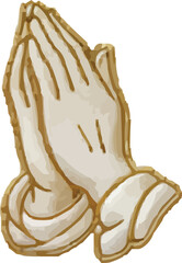 Hands clasped in prayer, faith and hope concept
