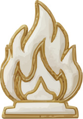 Stunning golden flame emblem, bright inspiration icon
