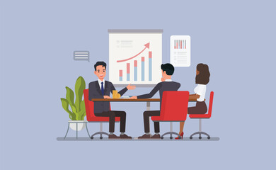 Financial Investment Planning flat character vector illustration design.