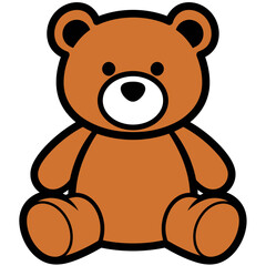 Fototapeta premium Cute Brown Teddy Bear Cartoon Icon
