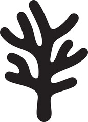 Obraz premium sea coral silhouette style minimal vector art icon illustration on a white background. 