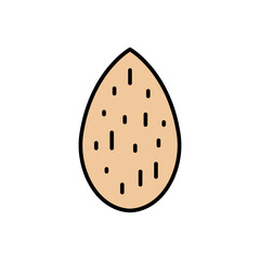 VWhole almond kernel filled color icon ector Illustration