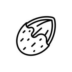 Peeled Almond Nut Outline Icon