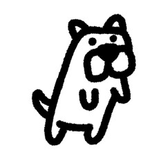 pug dog png outline, cute cartoon handdraws clipart kids doodle element hand drawn doodle, handwriting clipart, kawaii kids drawing, funny character, childlike sketch, handwritten words,
