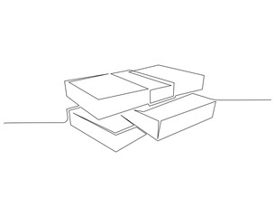 Stack of banknotes continuous line. Continuous one line drawing of stack banknotes. Dollar money concept. Single line drawing