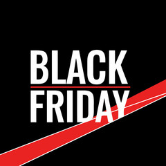 Minimalist Black Friday Typography with Red Slash Design