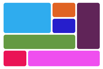 Colorful bento grid shape