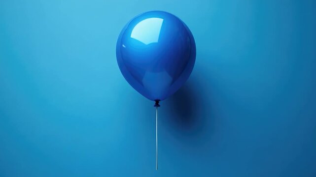 A blue balloon floating in the air with a string attached, ready to be carried away by the wind