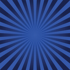Dark Blue Radial Sunburst Background Vector Illustration