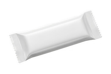 Blank white snack bar wrapper isolated on a dark surface product packaging mockup isolated on transparent background