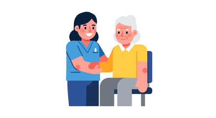 Supporting Hands: A Caregiver Assists an Elderly Person with Compassion and Empathy
