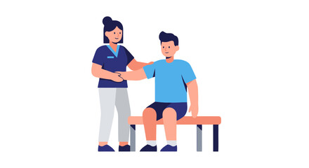 Therapist Assists Patient During Recovery Process Through a Gentle Physical Therapy Session