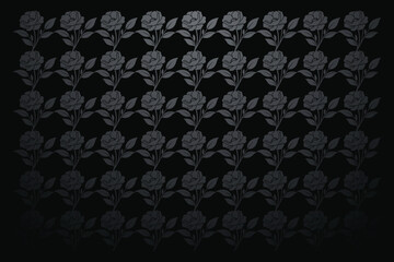 Elegant seamless floral vector pattern on black wallpaper background