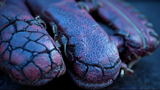Dramatic macro close up of a weathered vintage baseball glove.