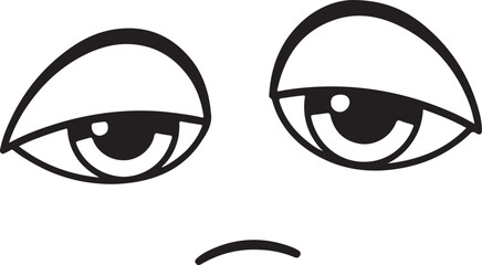 A cartoon face with big eyes silhouette