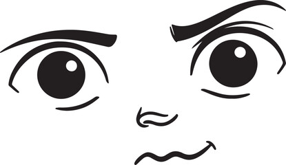 silhouette of cartoon face and big eyes