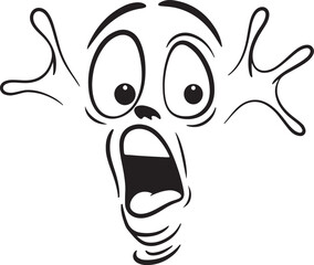 Obraz premium a cartoon face with open mouth and hands