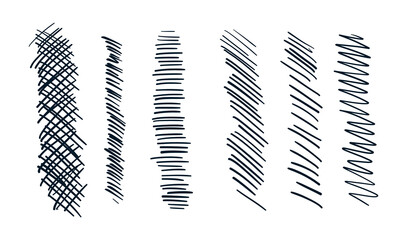 set of abstract pen sribbles