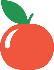 Minimalist orange fruit icon illustration