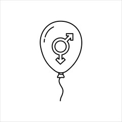 Transgender symbol inside a balloon