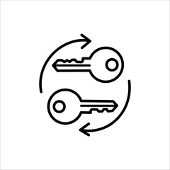 Icon showing two keys with circular arrows