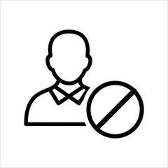 Person icon with prohibition sign