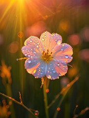 Spring Morning Flowers in a Colorful Meadow