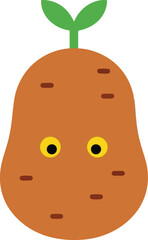 Cute cartoon potato character with sprout vector