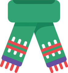 Festive green scarf with christmas lights pattern vector