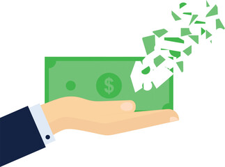 Dollar slowly vanished in businessman hands

