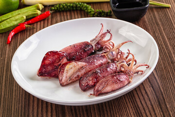 Natural dietary seafood Roasted squid