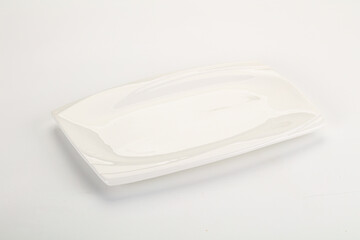 White ceramic empty plate dishware