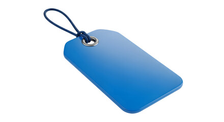 Fototapeta premium A blank blue tag isolated on transparent background