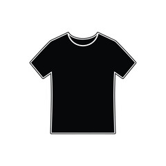 Simple black t-shirt apparel mockup template front view for design and branding silhouette